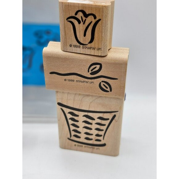 1999 Stampin Up Thanks Set Of‎ 5 Vintage Stamps With Box - Picture 7 of 10